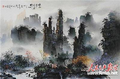 土家族畫家百米砂石畫長卷繪張家界風光,擬申報吉尼斯記錄