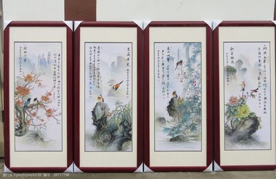 梅蘭竹菊砂石畫圖片