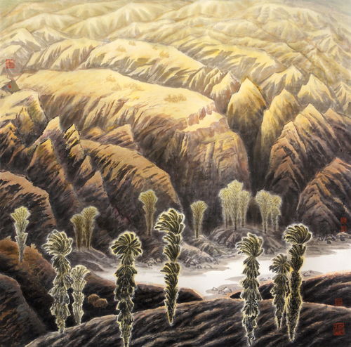 中國當代著名畫家精品欣賞 砂石畫的獨特魅力